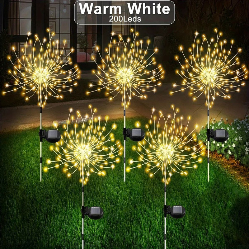 Solar Fireworks Lights For Outdoor Decoration 6
