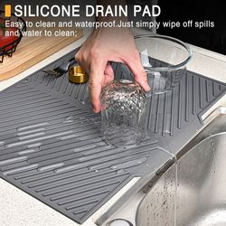 silicone dish drying mat for pots plates and utensils