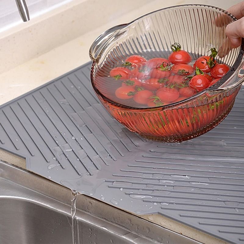 Silicone Dish Drying Mat For Pots Plates And Utensils 1