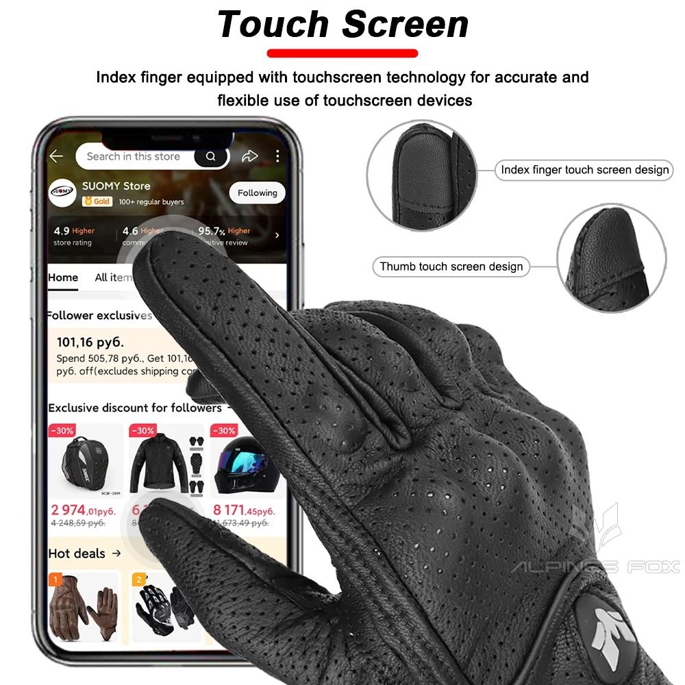 Vintage Leather Motorcycle Gloves For Men 4