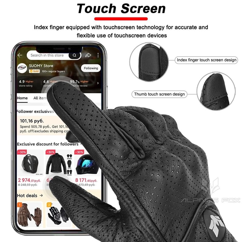 Vintage Leather Motorcycle Gloves For Men 4