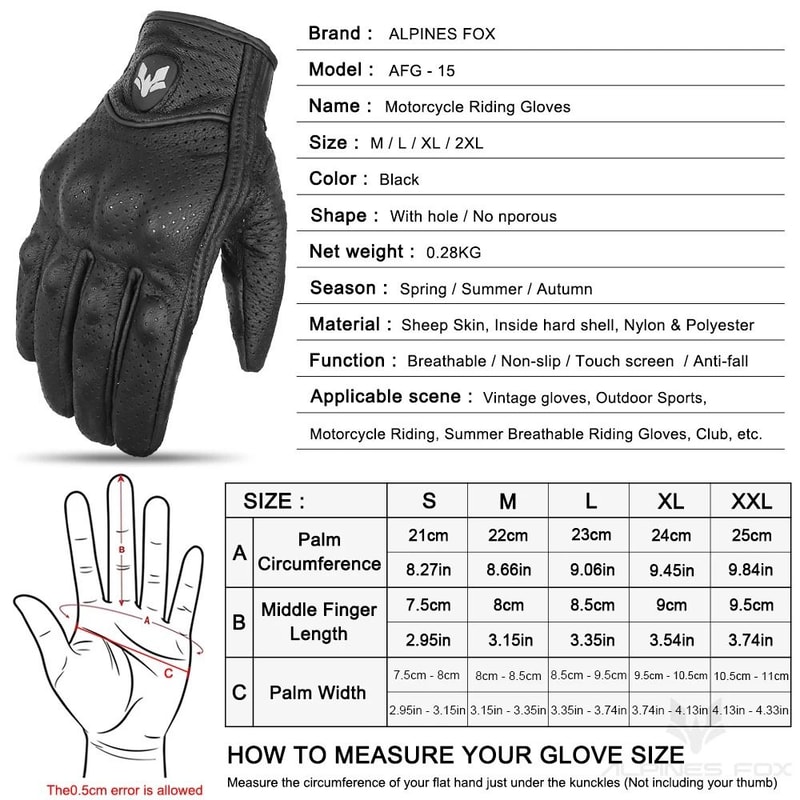 Vintage Leather Motorcycle Gloves For Men 5