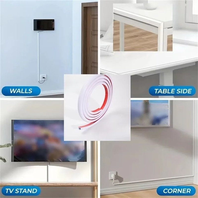 Invisible Adhesive Cord Management Channel And Cable Cover 4