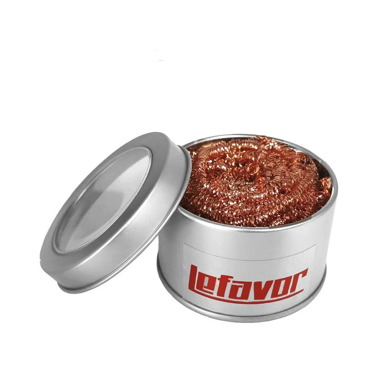 Copper Wire Soldering Iron Tip Cleaner Ball With Metal Holder 0