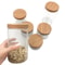Clear Plastic Storage Jars With Wood Style Lids 2