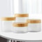 Clear Plastic Storage Jars With Wood Style Lids 3