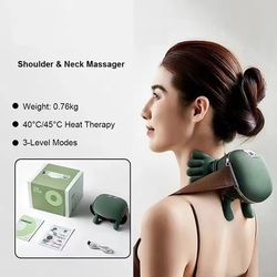 deep tissue neck and shoulder shiatsu massager with heat therapy