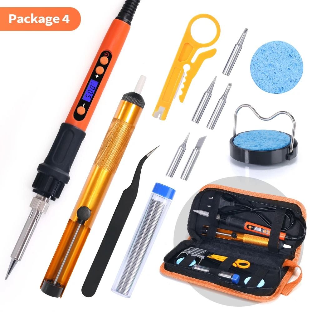 Digital Adjustable Temperature Electric Soldering Iron Kit 100W 9