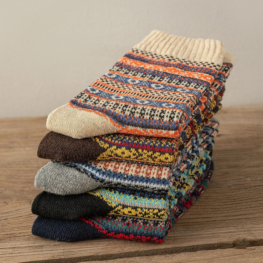 Cozy Winter Wool Socks For Men And Women 5 Pairs Set 3