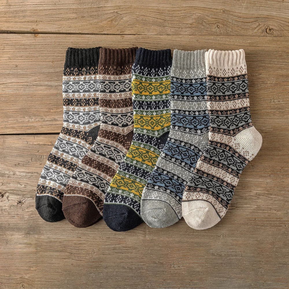 Cozy Winter Wool Socks For Men And Women 5 Pairs Set 14