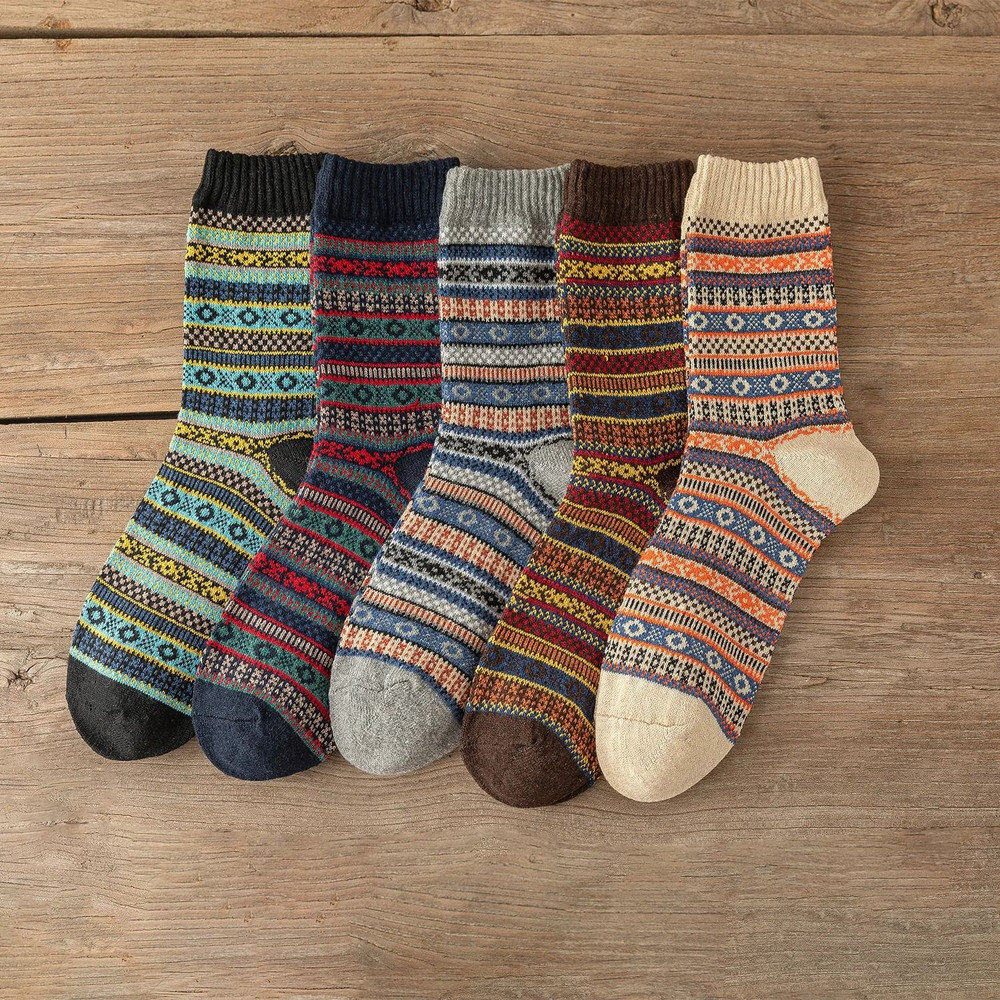 Cozy Winter Wool Socks For Men And Women 5 Pairs Set 15