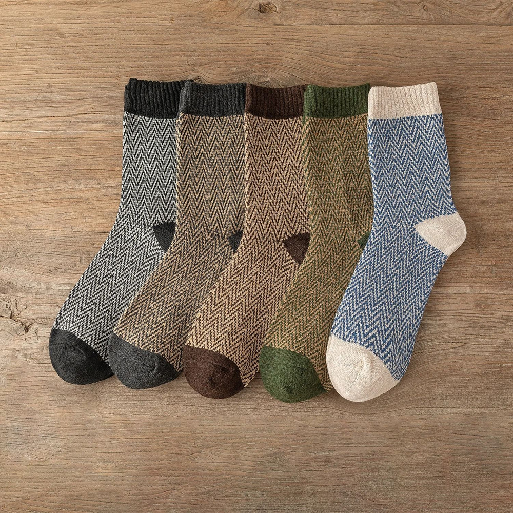 Cozy Winter Wool Socks For Men And Women 5 Pairs Set 16