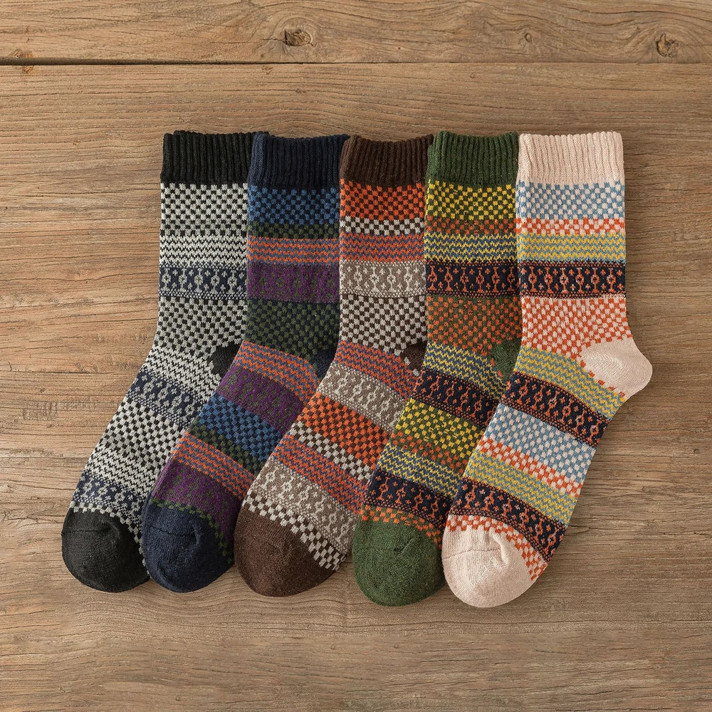 Cozy Winter Wool Socks For Men And Women 5 Pairs Set 8