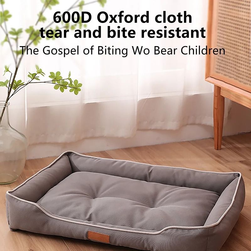 Waterproof Oxford Pet Bed With Thick Cotton Filling For All Seasons 1