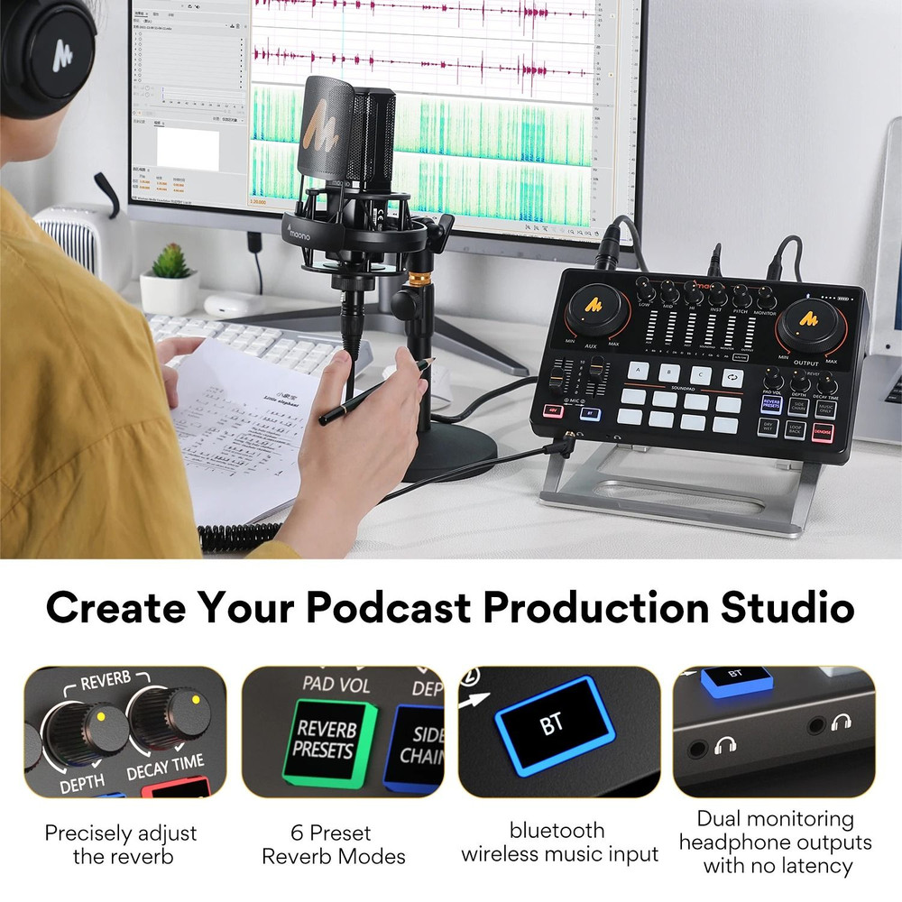 All In One Audio Interface And Mixer For Podcast And Live Streaming 4