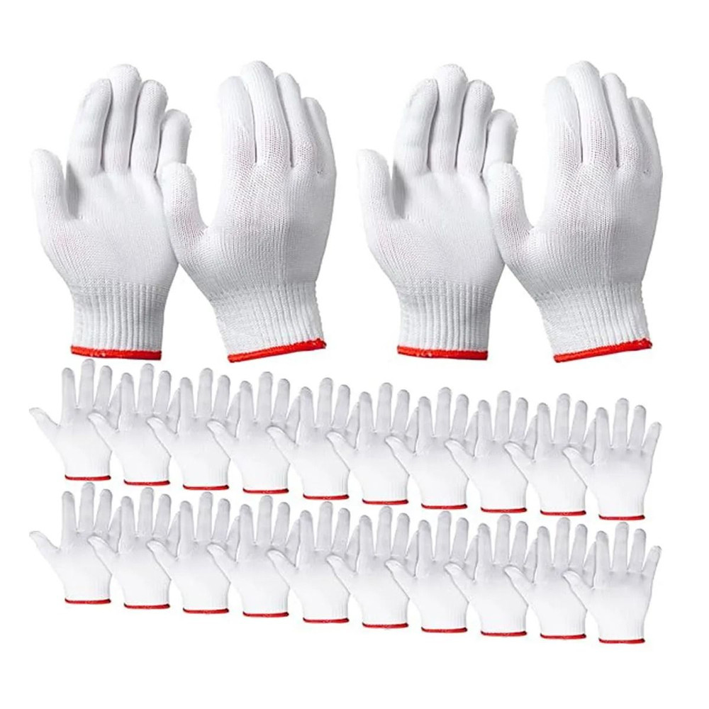 Cotton Safety Grip Work Gloves Pack 12 Pairs 6