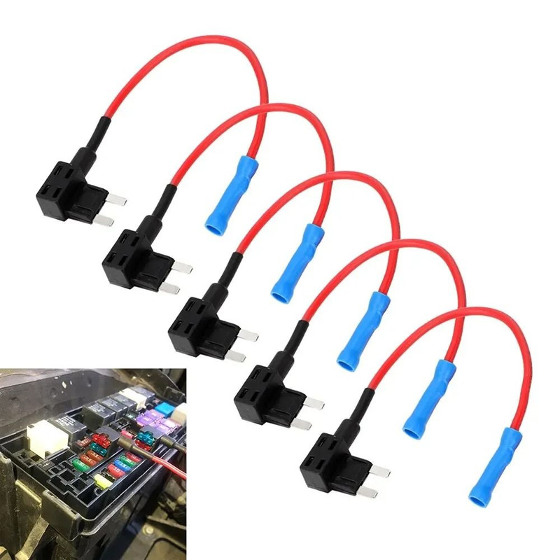 AddaCircuit Mini Blade Fuse Adapter Set For Car Fuse Box 6