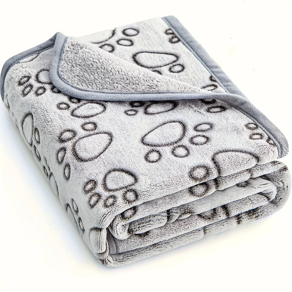 Soft Paw Print Pet Blanket For Dogs And Cats 8