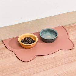 silicone pet feeding mat with raised edge