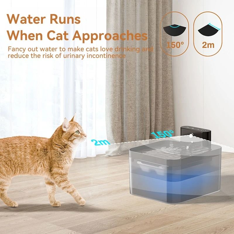 Smart Wireless Pet Water Fountain 2 2 L Premium Filtered Dispenser 2
