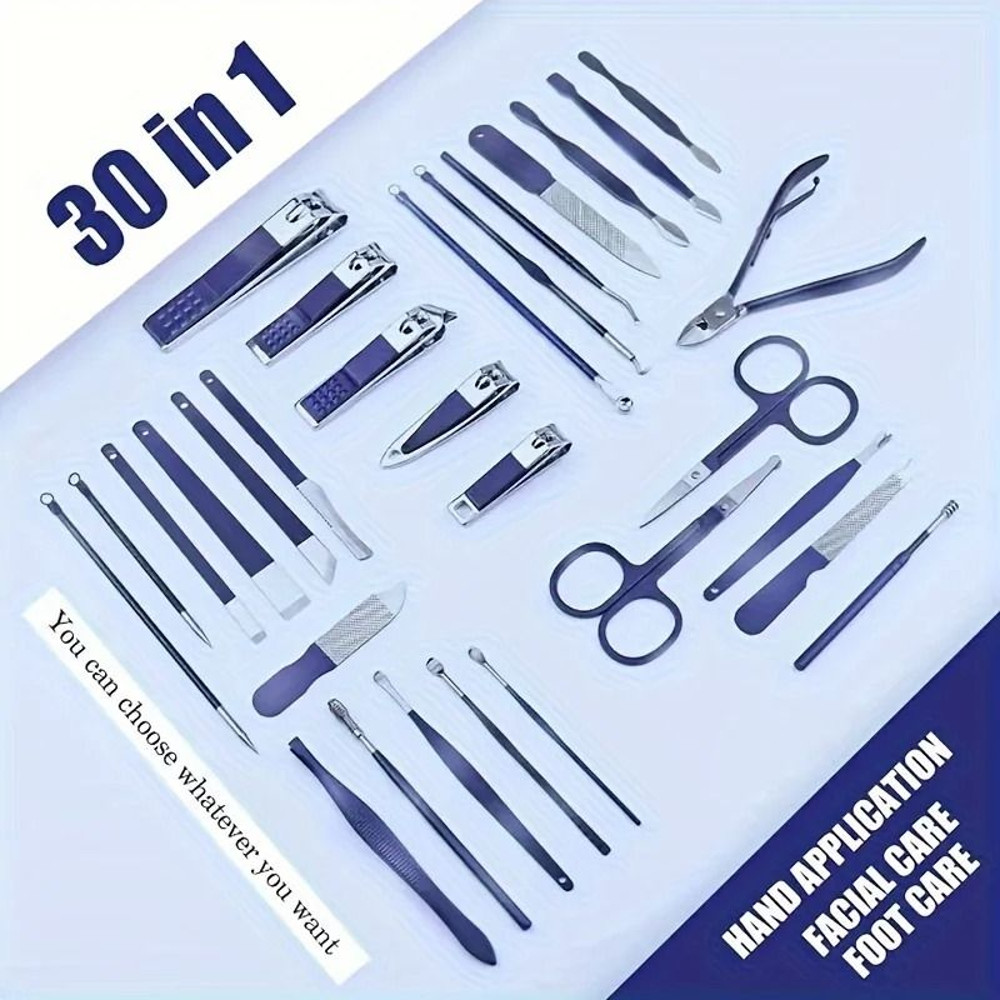 Professional 30 Piece Manicure And Pedicure Set With Stainless Steel Tools 3