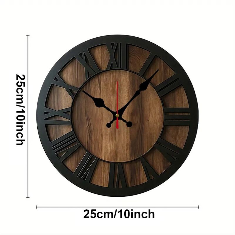 Vintage Wooden Silent Wall Clock For Home Decoration 1