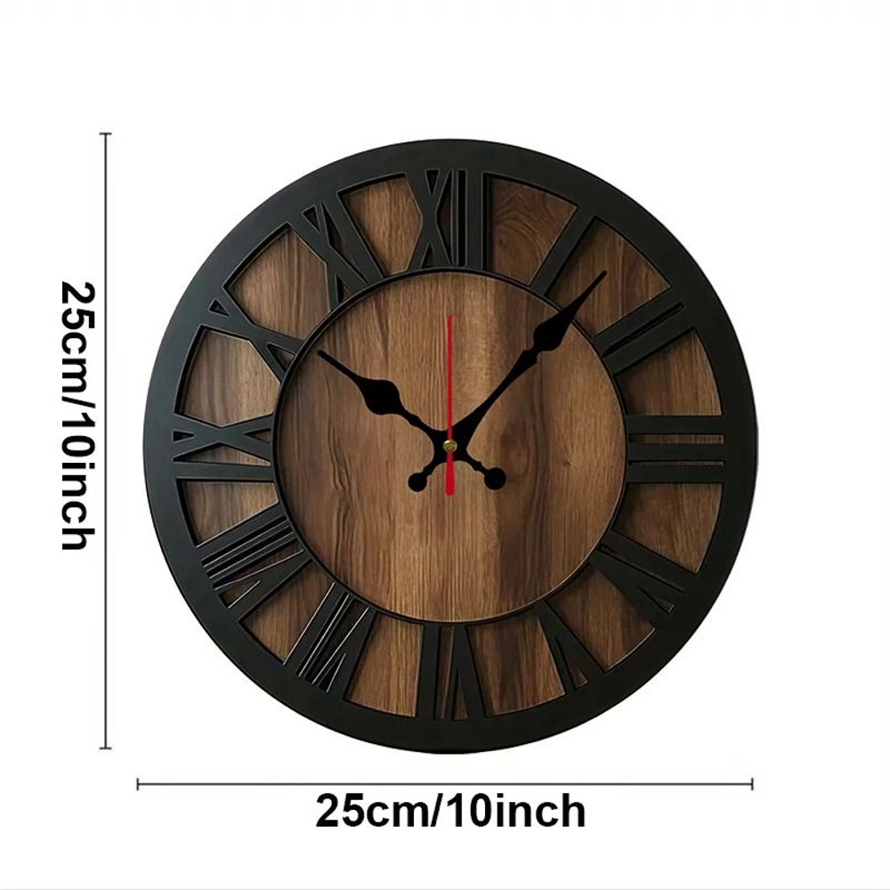 Vintage Wooden Silent Wall Clock For Home Decoration 6