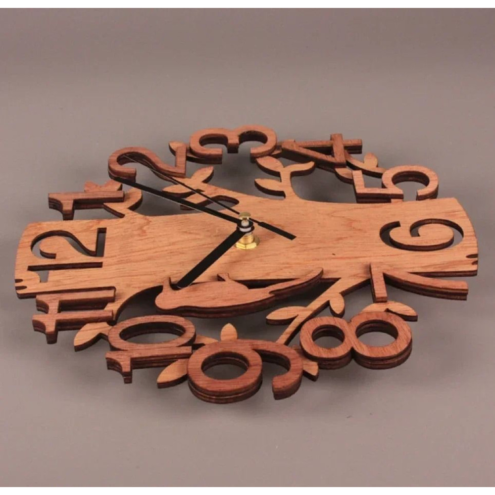 Wooden Faceted Bird Wall Clock For Home Decoration 2