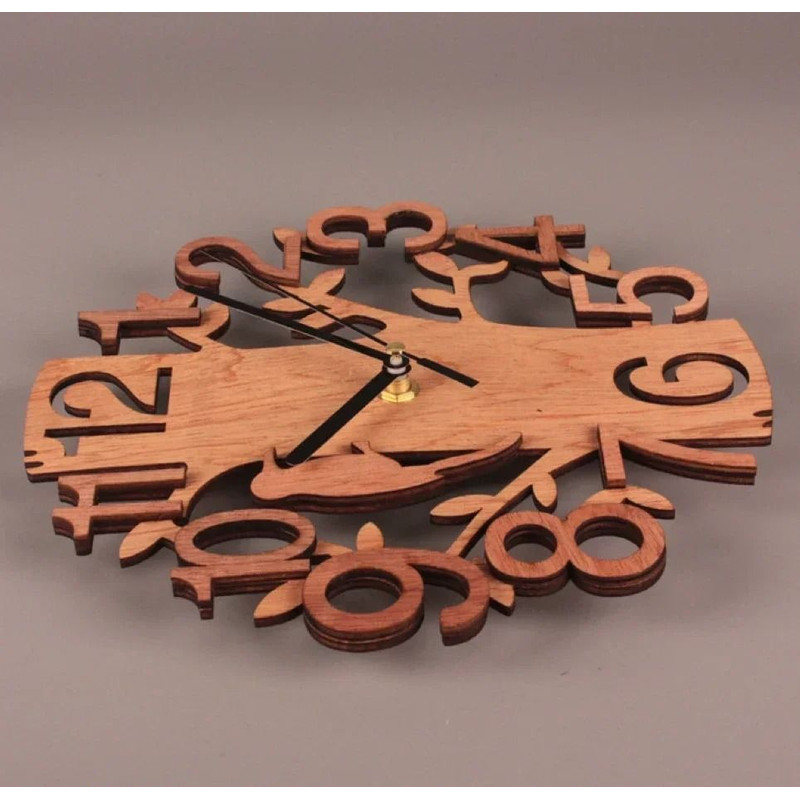 Wooden Faceted Bird Wall Clock For Home Decoration 2