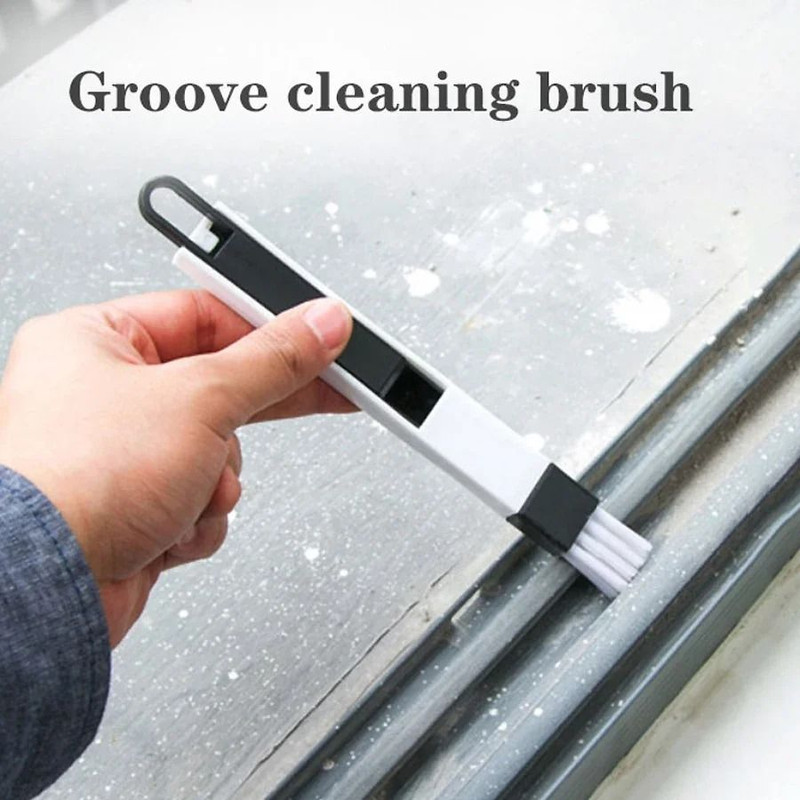 Portable Two In One Cleaning Brush For Door Window Keyboard Groove 1