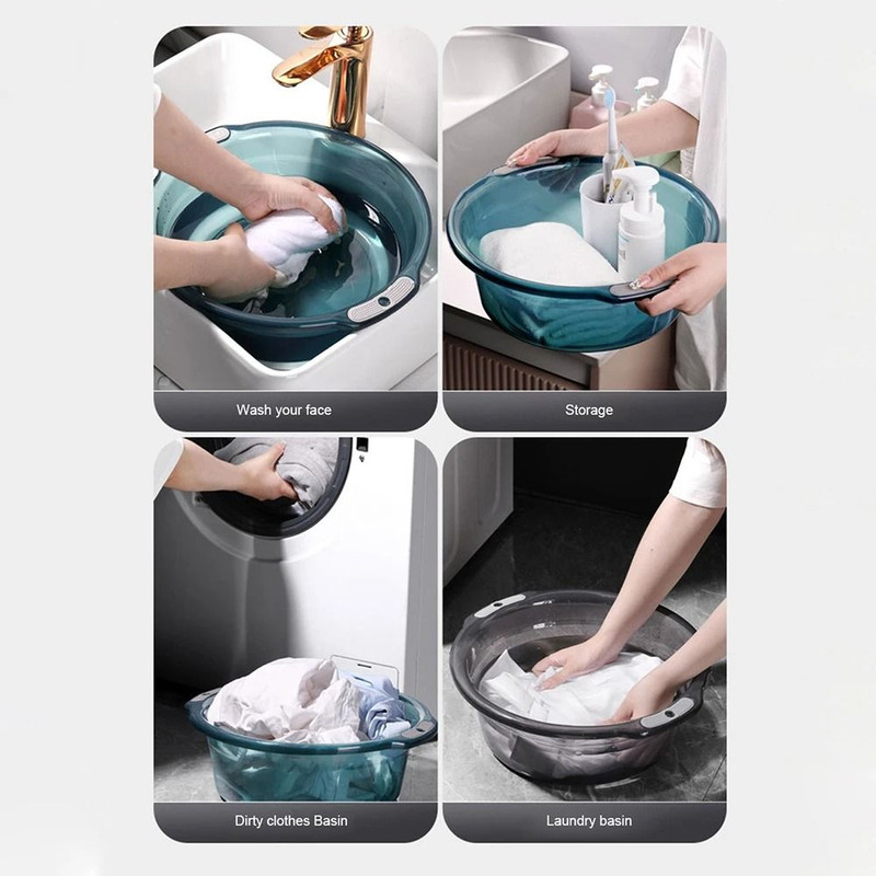 Transparent Multipurpose Thickened Water Basin For Laundry And Bath Use 3