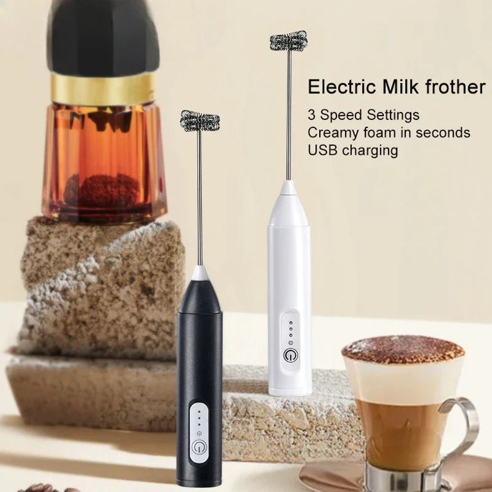 Wireless Electric Milk Frother USB Rechargeable Handheld Foamer 0