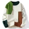 Patchwork Warm Sweater For Men Autumn And Winter Streetwear Style 7