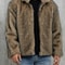 Mens Faux Fur Winter Jacket With Stand Collar And Zip Up Closure 3