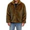 Mens Faux Fur Winter Jacket With Stand Collar And Zip Up Closure 5