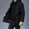 Mens Luxury Hooded Parka Winter Jacket Quilted Long Coat 1