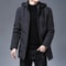 Mens Luxury Hooded Parka Winter Jacket Quilted Long Coat 5