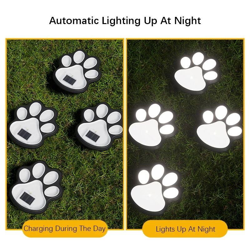 LED Solar Dog Paw Ground Lights For Garden And Yard Decoration 1