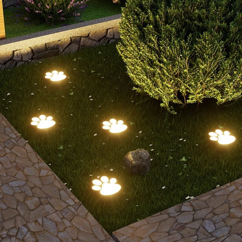 LED Solar Dog Paw Ground Lights For Garden And Yard Decoration 3