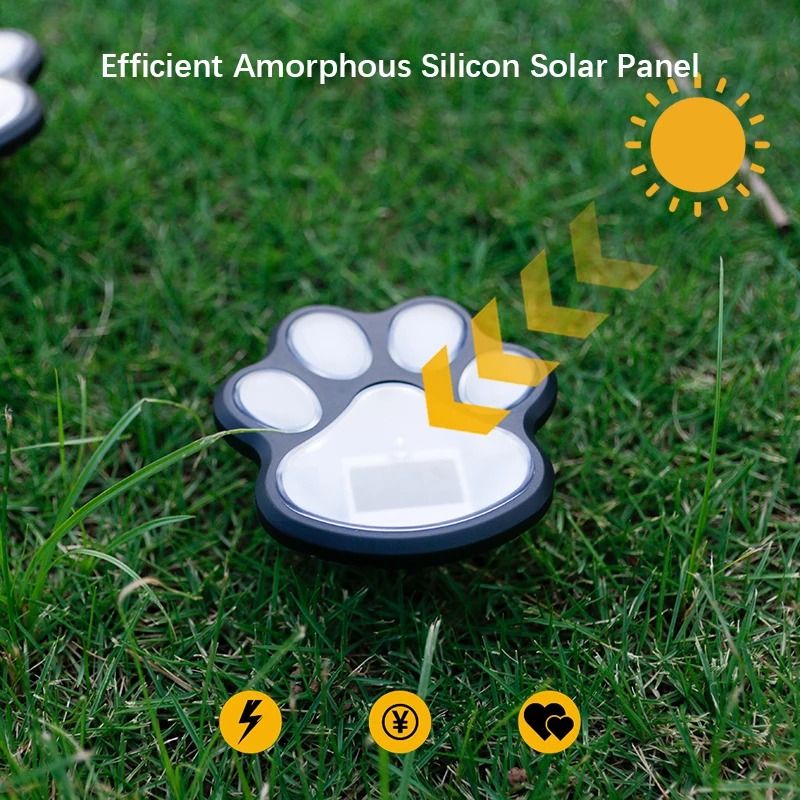LED Solar Dog Paw Ground Lights For Garden And Yard Decoration 4