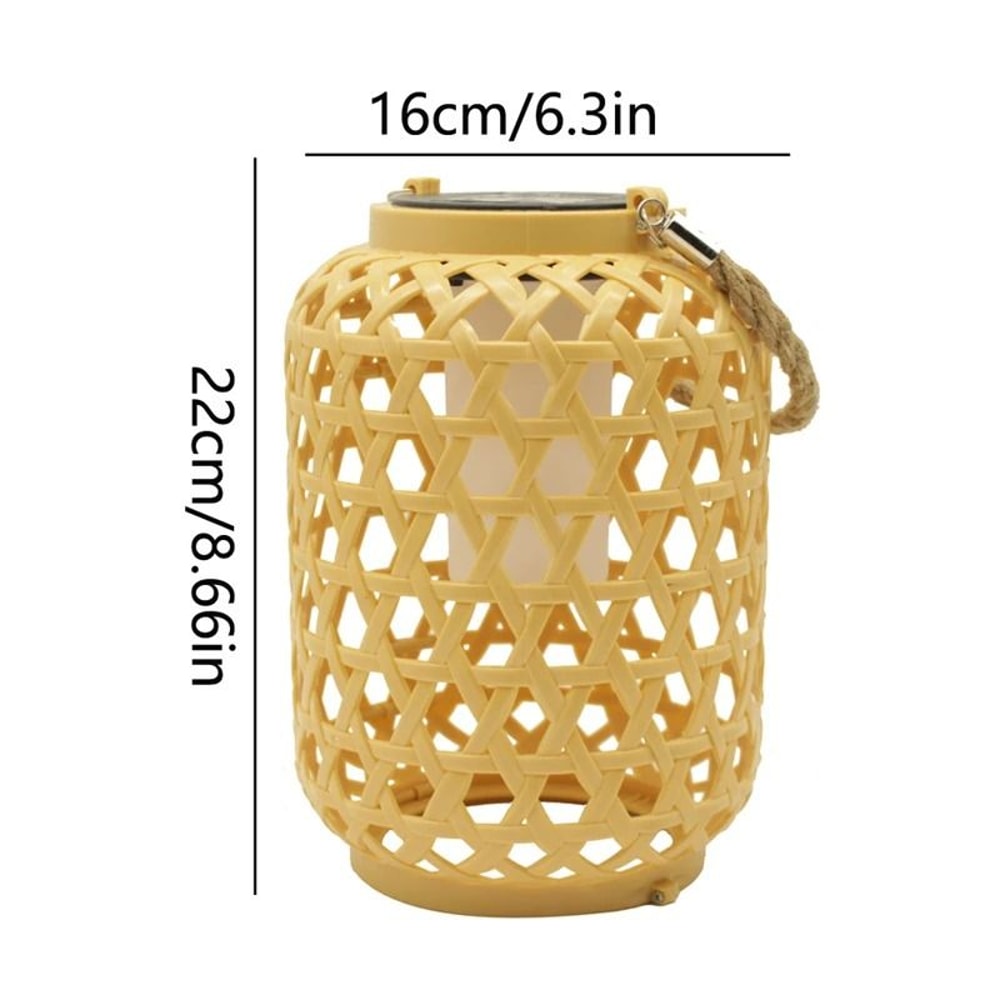 Solar Bamboo Woven Lantern For Outdoor Garden And Patio Decor 3