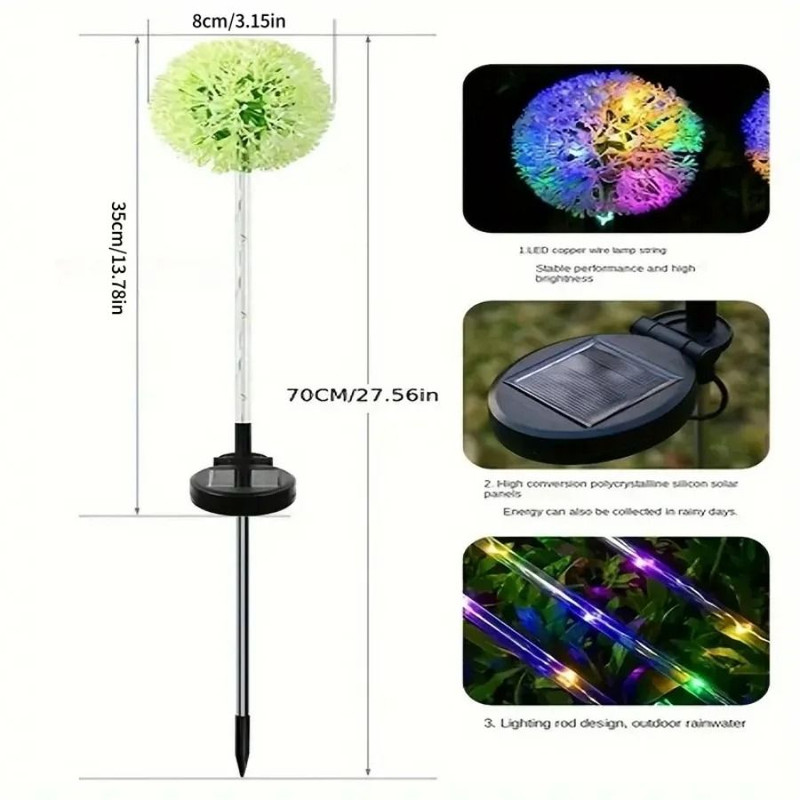 Solar LED Dandelion Garden Light For Outdoor Decoration 5