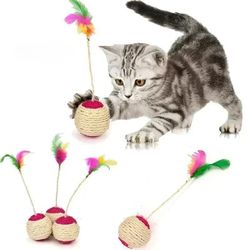 interactive cat toy with feather ball