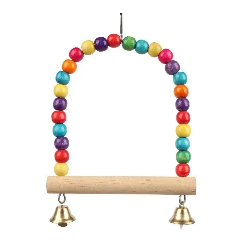 Wooden Bird Swing Toy For Parrots And Small Birds 2