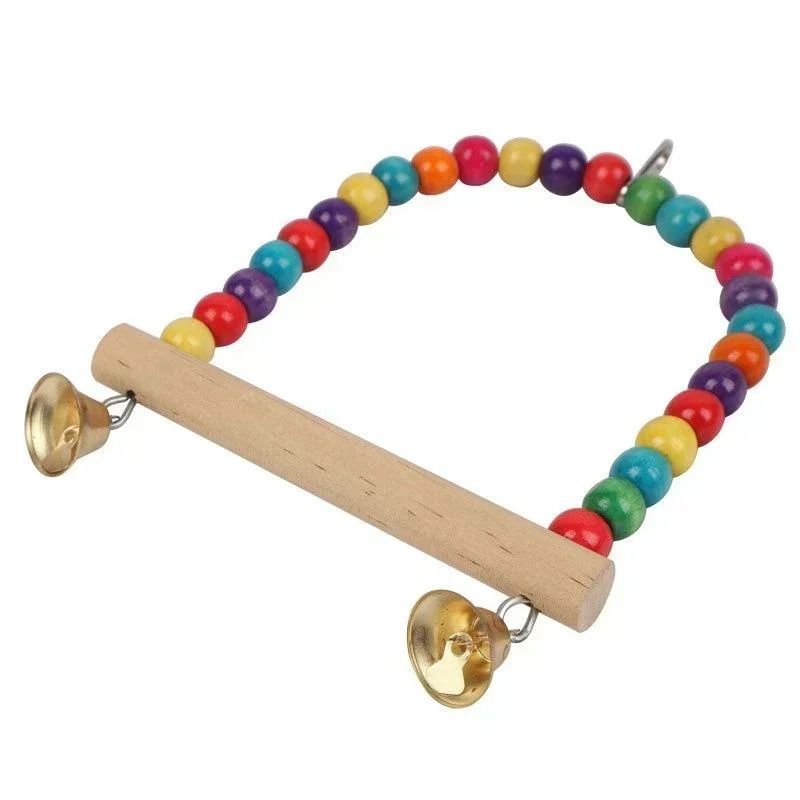 Wooden Bird Swing Toy For Parrots And Small Birds 4