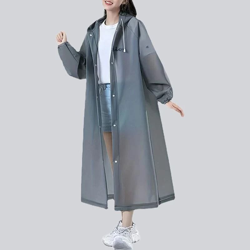 Lightweight Reusable Hooded Raincoat For Women 0