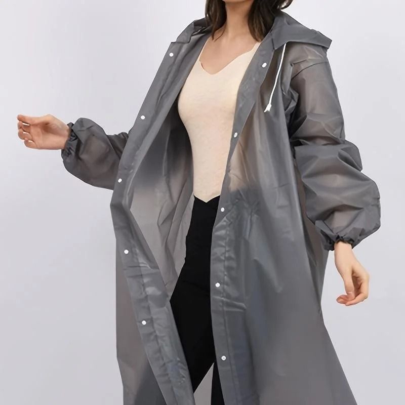 Lightweight Reusable Hooded Raincoat For Women 3