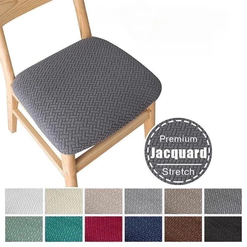 Stretchable Jacquard Dining Chair Seat Cover 0