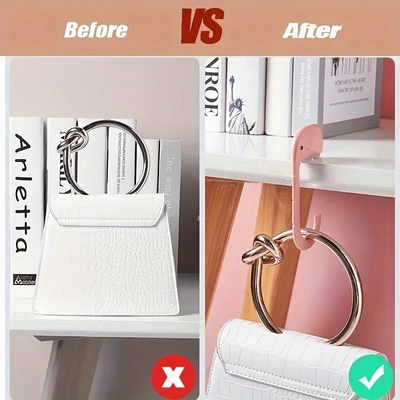 Oval Non Slip Cartoon Elephant Bag Table Hook 2