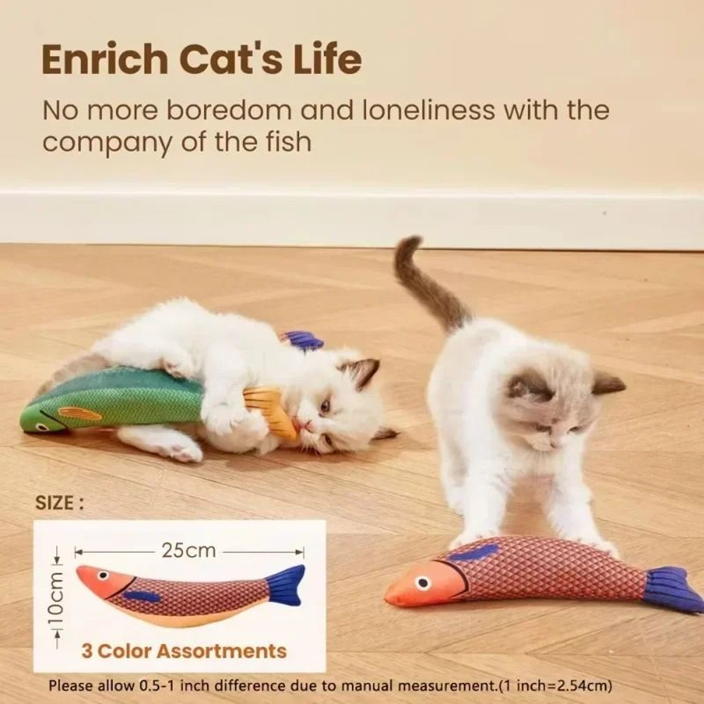 Interactive Cat Fish Toy With Crinkle Sound 2